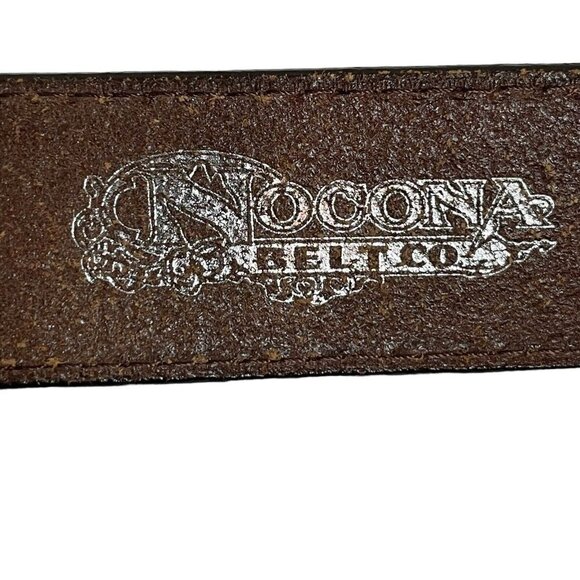 Nocona Brown Belt Men's Size 46 Western Woven Embossed‎ Detail Leather N2420254 - Picture 6 of 7